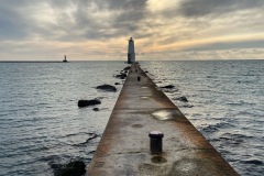 Frankfort jetty and lighthouse